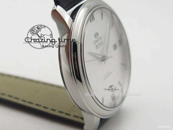 0120 Functional De Ville MK 1:1 Best Edition SS White Dial On Black Leather Strap A 8260